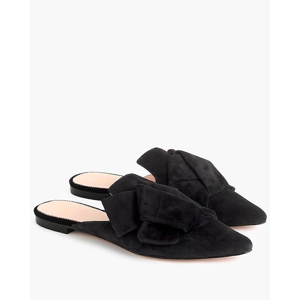 J. Crew Pointed-toe slides suede Black 7.5 - Picture 1 of 8